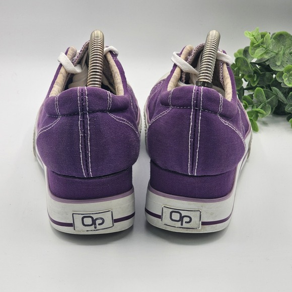 Ocean Pacific OP Starlett Purple Canvas Wedge Sneakers Women's 10 Casual Shoes - Picture 6 of 10